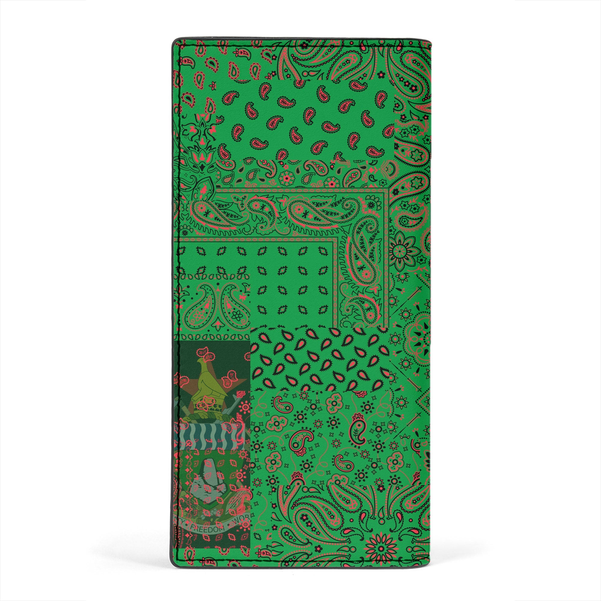 Zimbabwe Leather Wallet Paisley Flag And Skull Style 2