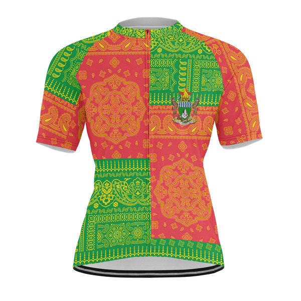 Zimbabwe Men Cycling Jersey Flag And Paisley Basic Style 1