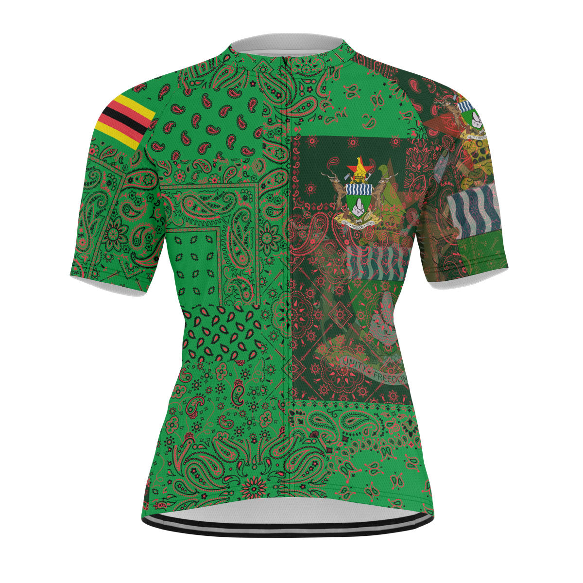 Zimbabwe Men Cycling Jersey Paisley Flag And Skull Style 1