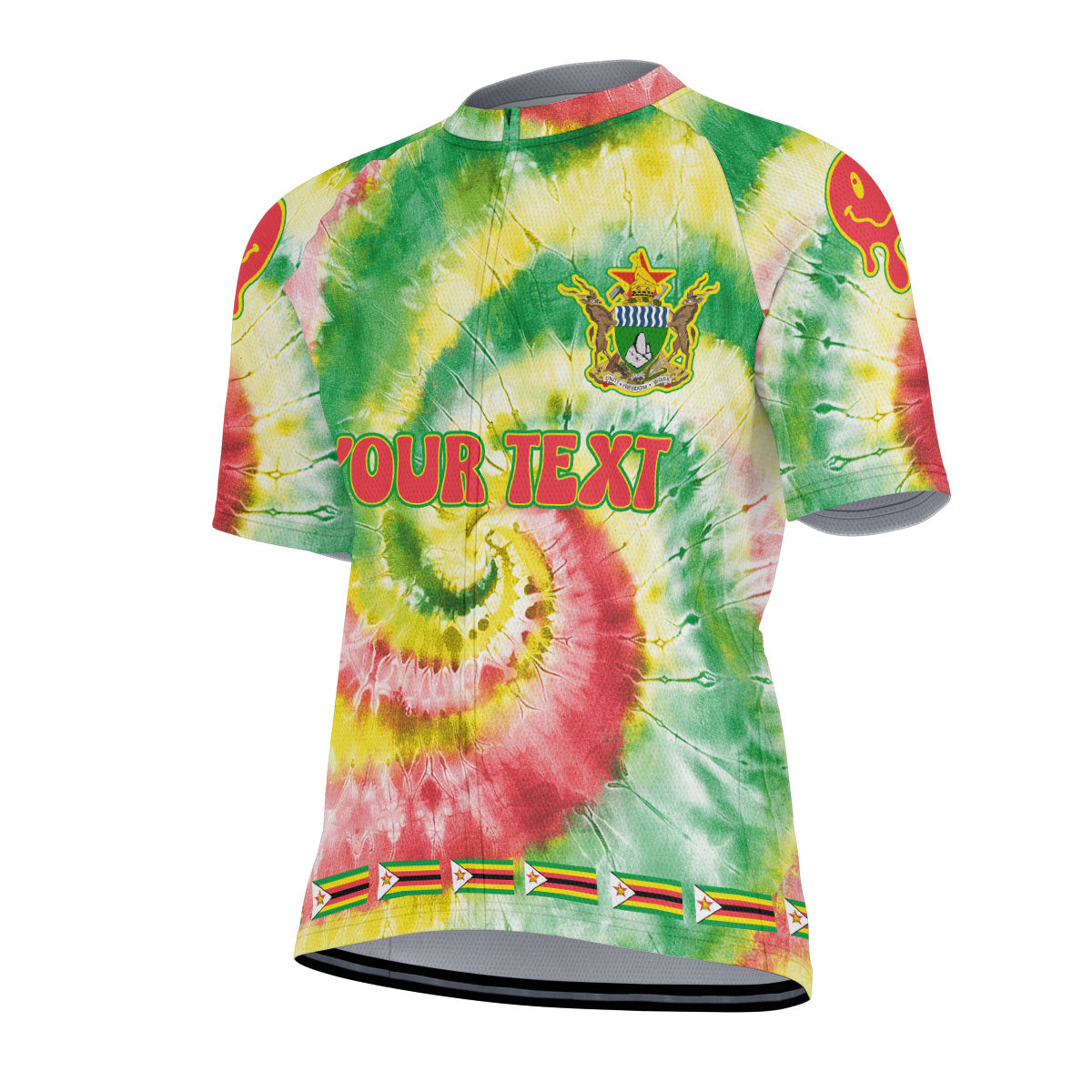 Zimbabwe Men Cycling Jersey Custom Tie Dye Style 2