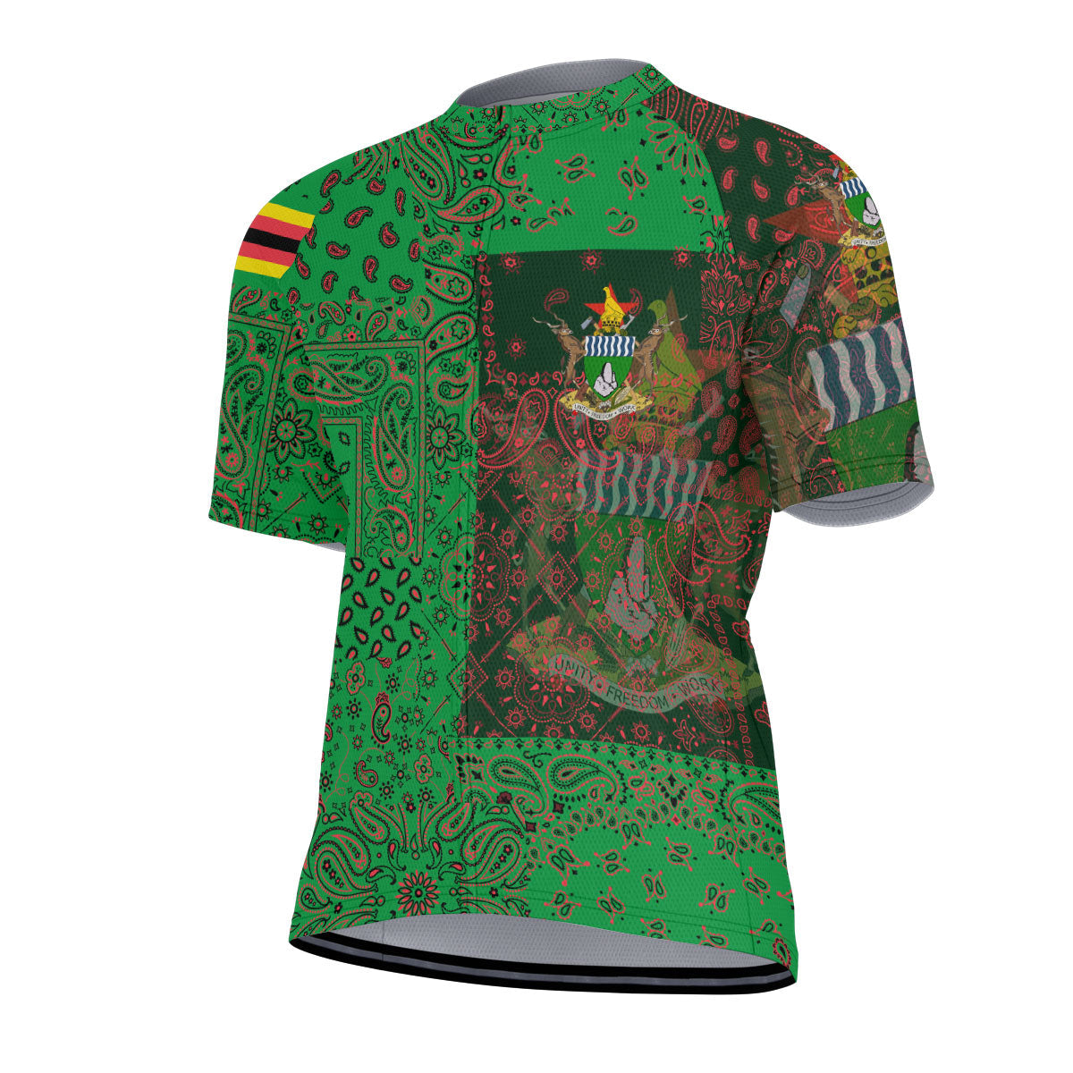 Zimbabwe Men Cycling Jersey Paisley Flag And Skull Style 2