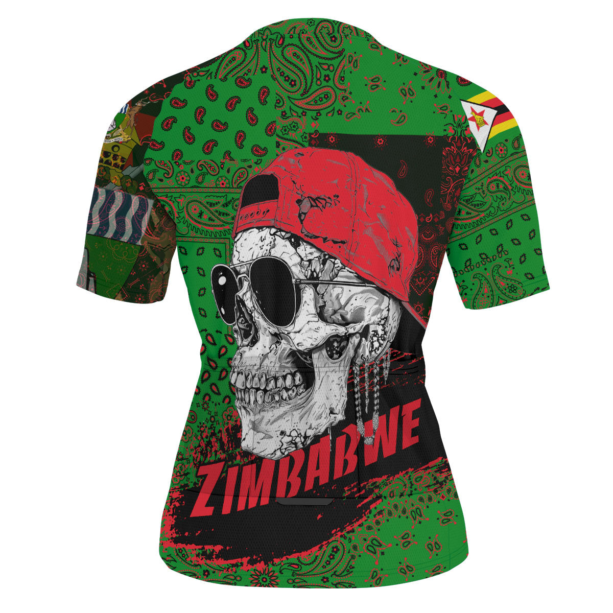 Zimbabwe Men Cycling Jersey Paisley Flag And Skull Style 3