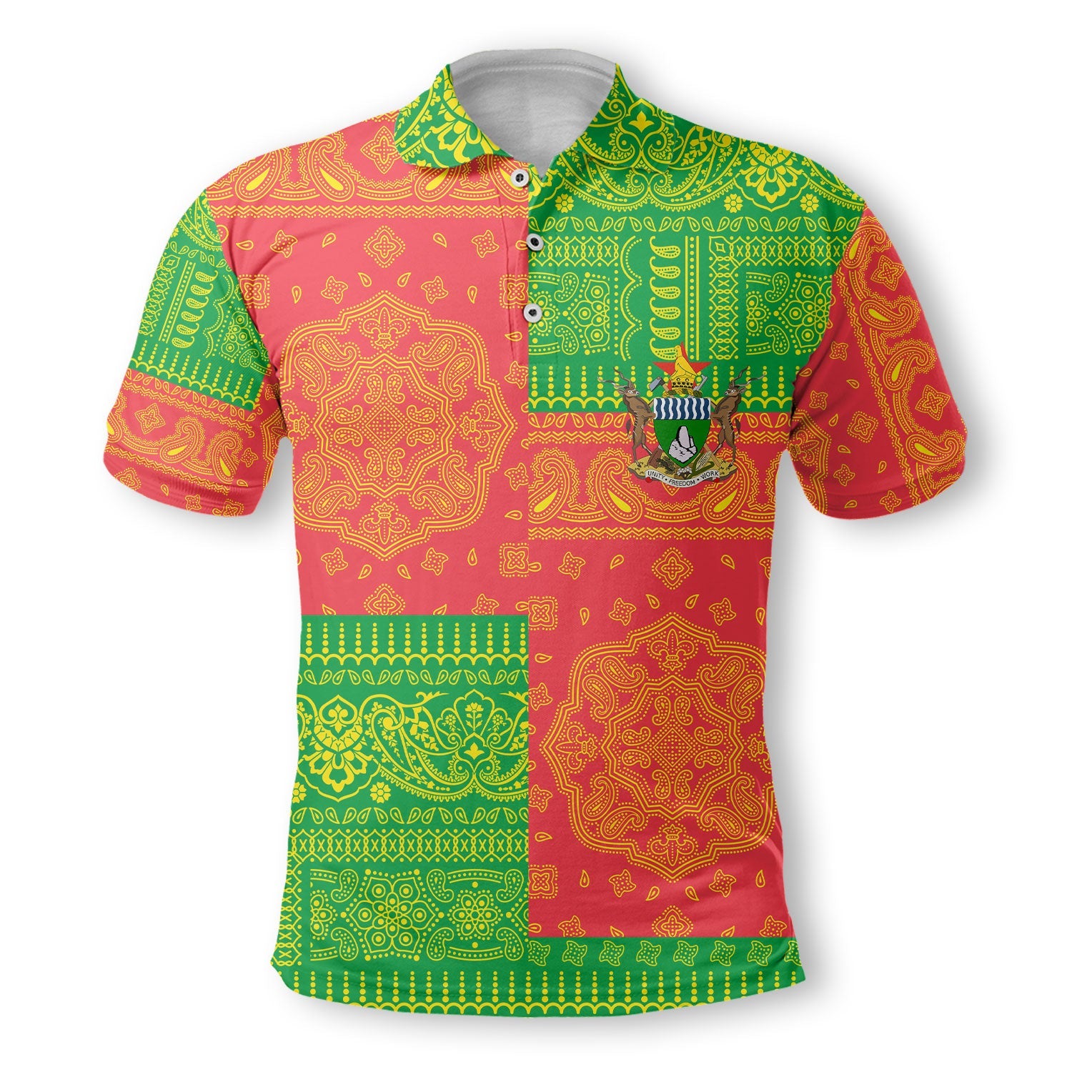 Zimbabwe Polo Shirt Flag And Paisley Basic Style 2