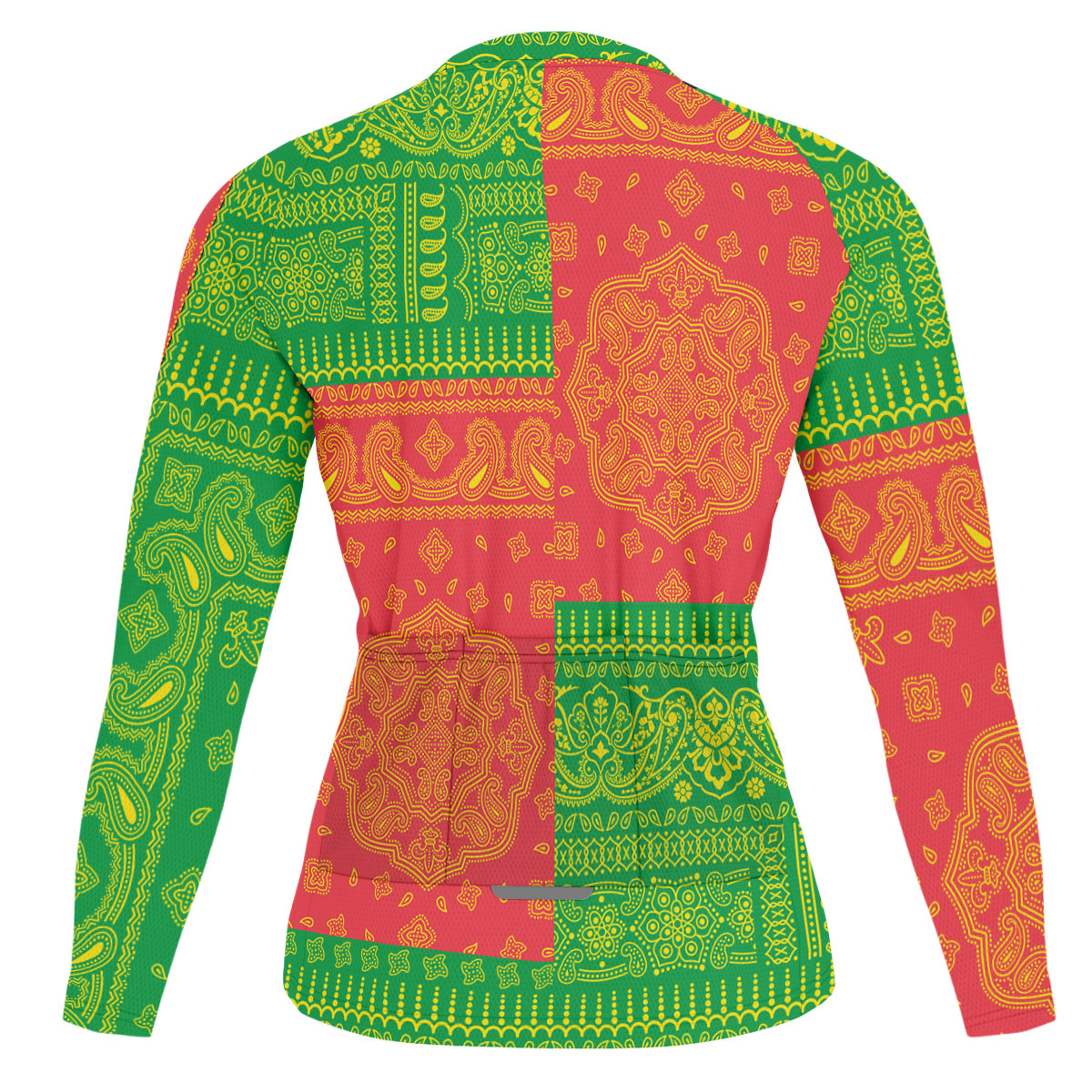 Zimbabwe Raglan Men Cycling Jersey Long Sleeve Flag And Paisley Basic Style 2