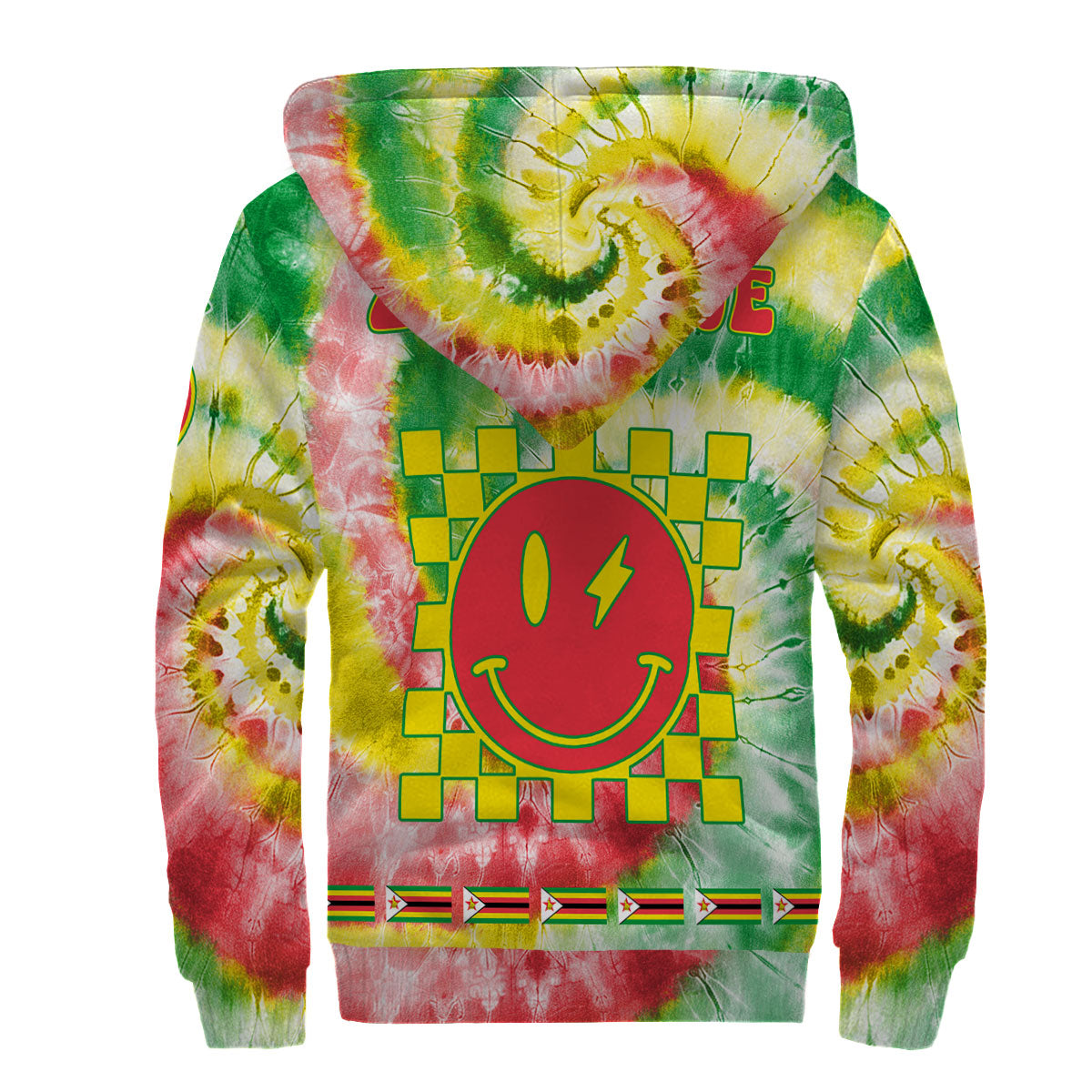 Zimbabwe Sherpa Hoodie Custom Tie Dye Style 2