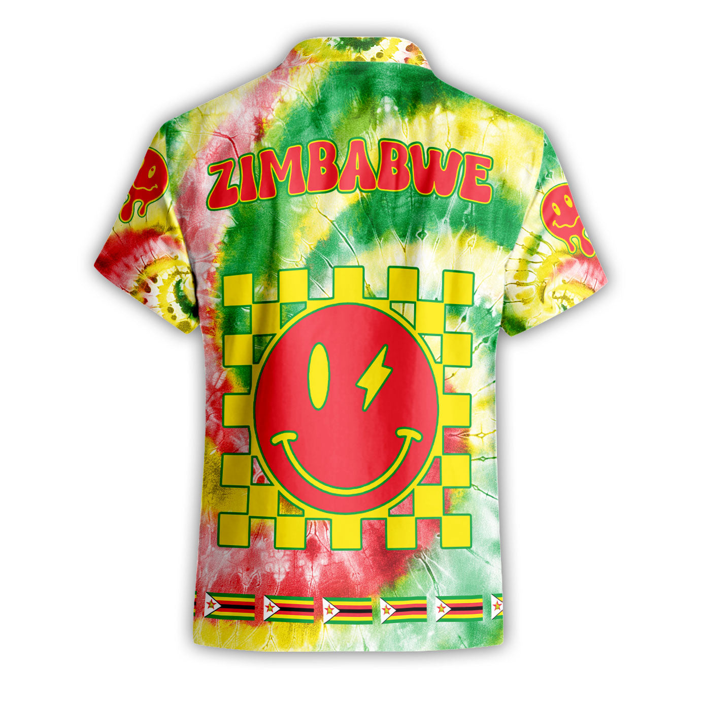 Zimbabwe Short Sleeve Shirt Custom Tie Dye Style 2