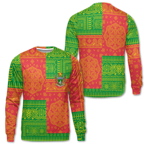 Zimbabwe Sweatshirt Flag And Paisley Basic Style 1