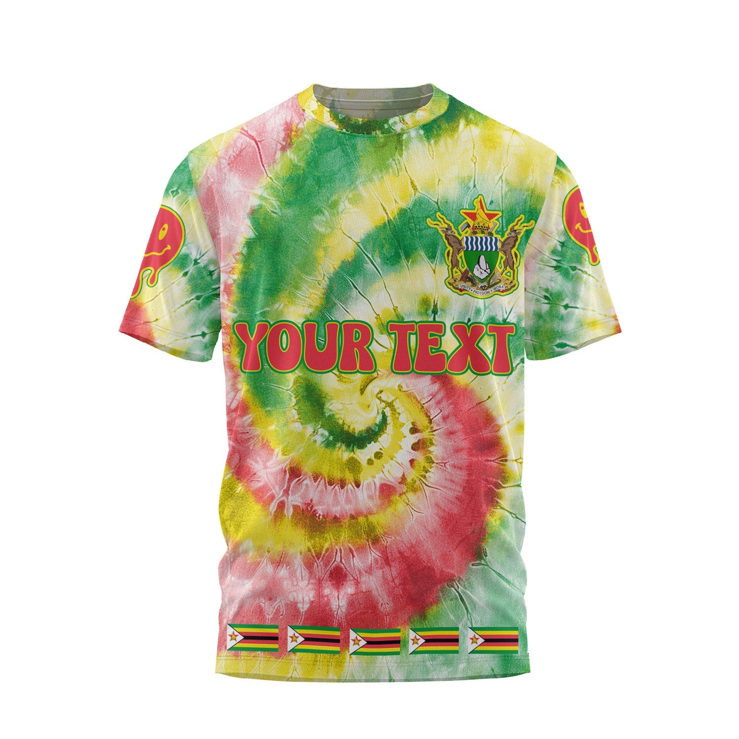 Zimbabwe T Shirt Custom Tie Dye Style 1