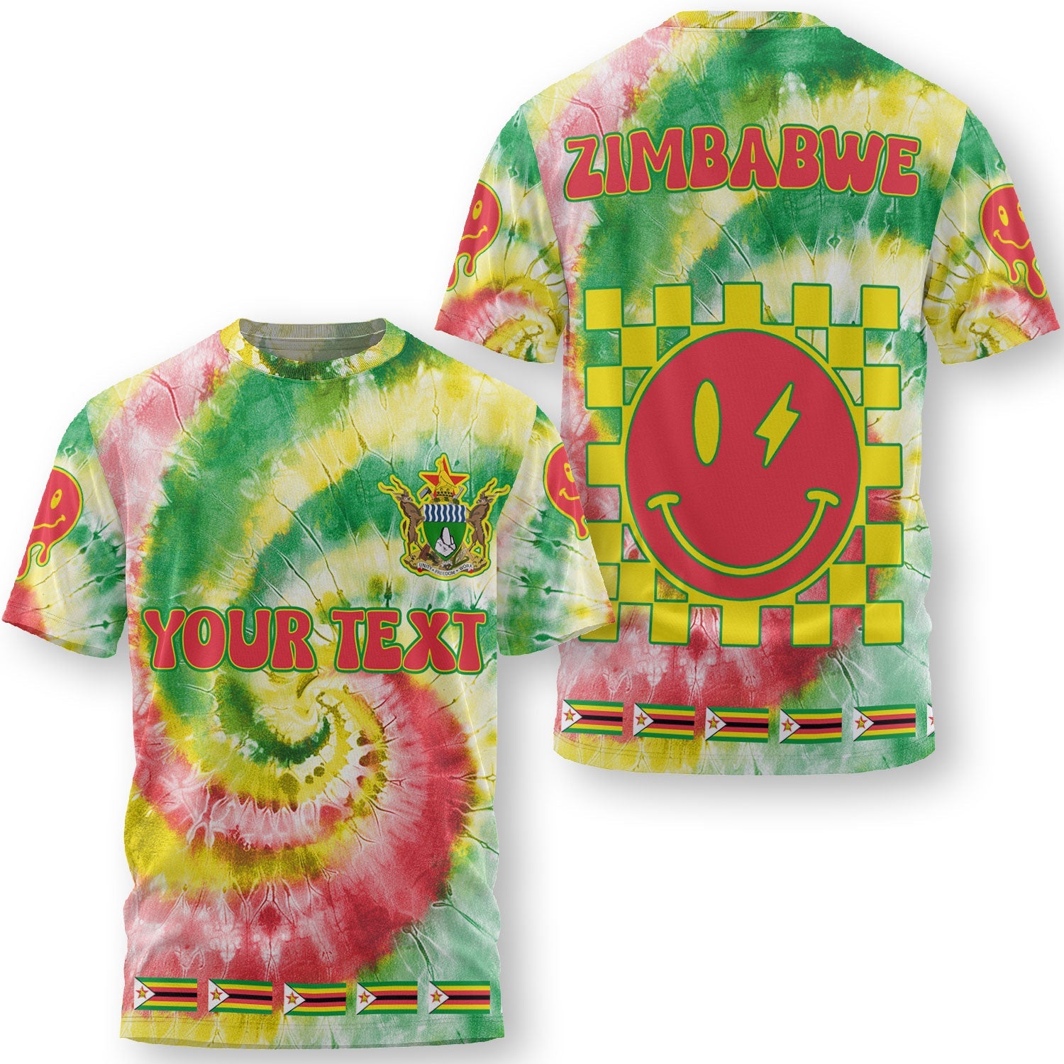 Zimbabwe T Shirt Custom Tie Dye Style 3