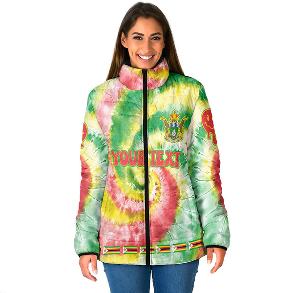 Zimbabwe Women Padded Jacket Custom Tie Dye Style 1