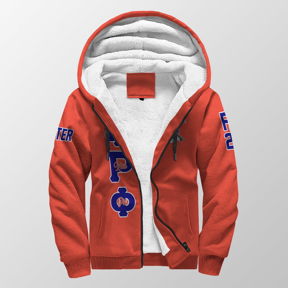 Custom Psi Rho Phi Orange Sherpa Hoodie