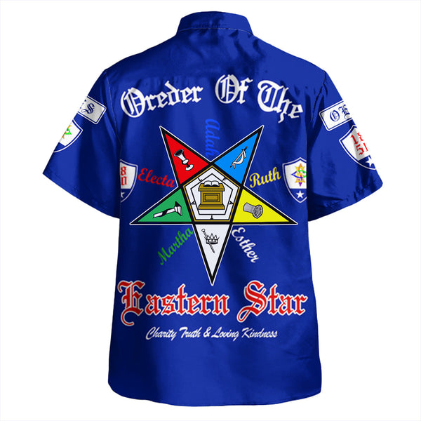 Order Of The Eastern Star Letter Blue Hawaiian Shirt Custom Logo Ver 1