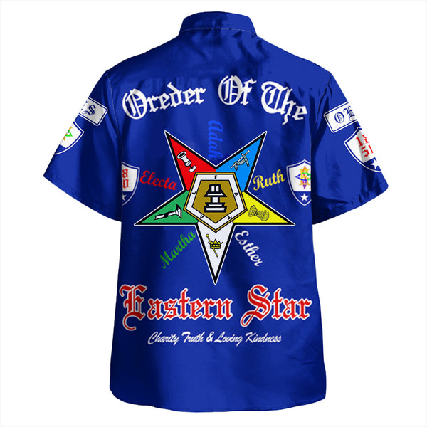 Order Of The Eastern Star Letter Blue Hawaiian Shirt Custom Logo Ver 3
