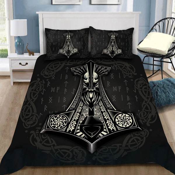 Viking Bedding Set Odin Mjolnir Rune Style