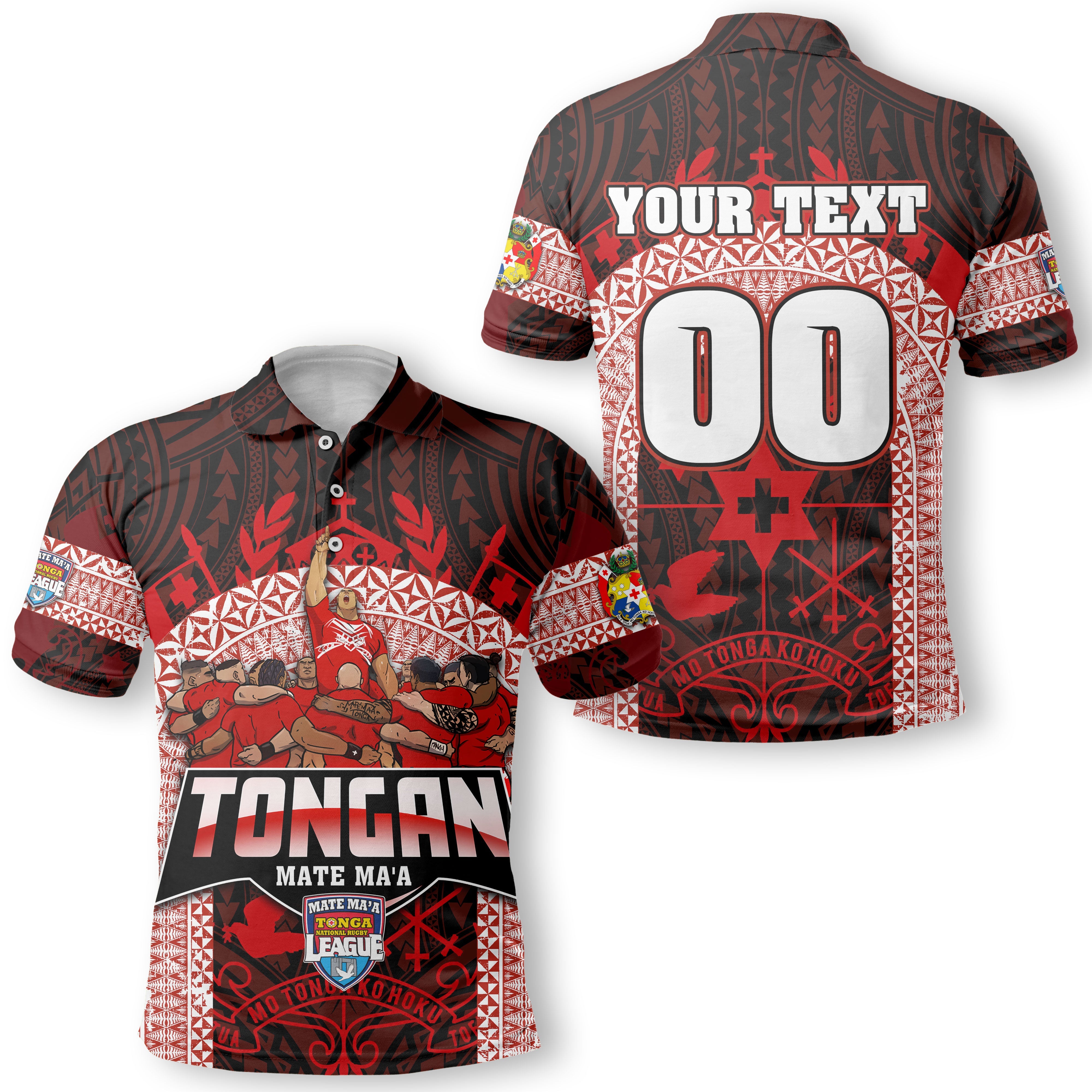 Custom Tonga Mate Ma'a Rugby League Hawaiian Dress & Polo Matching Couple