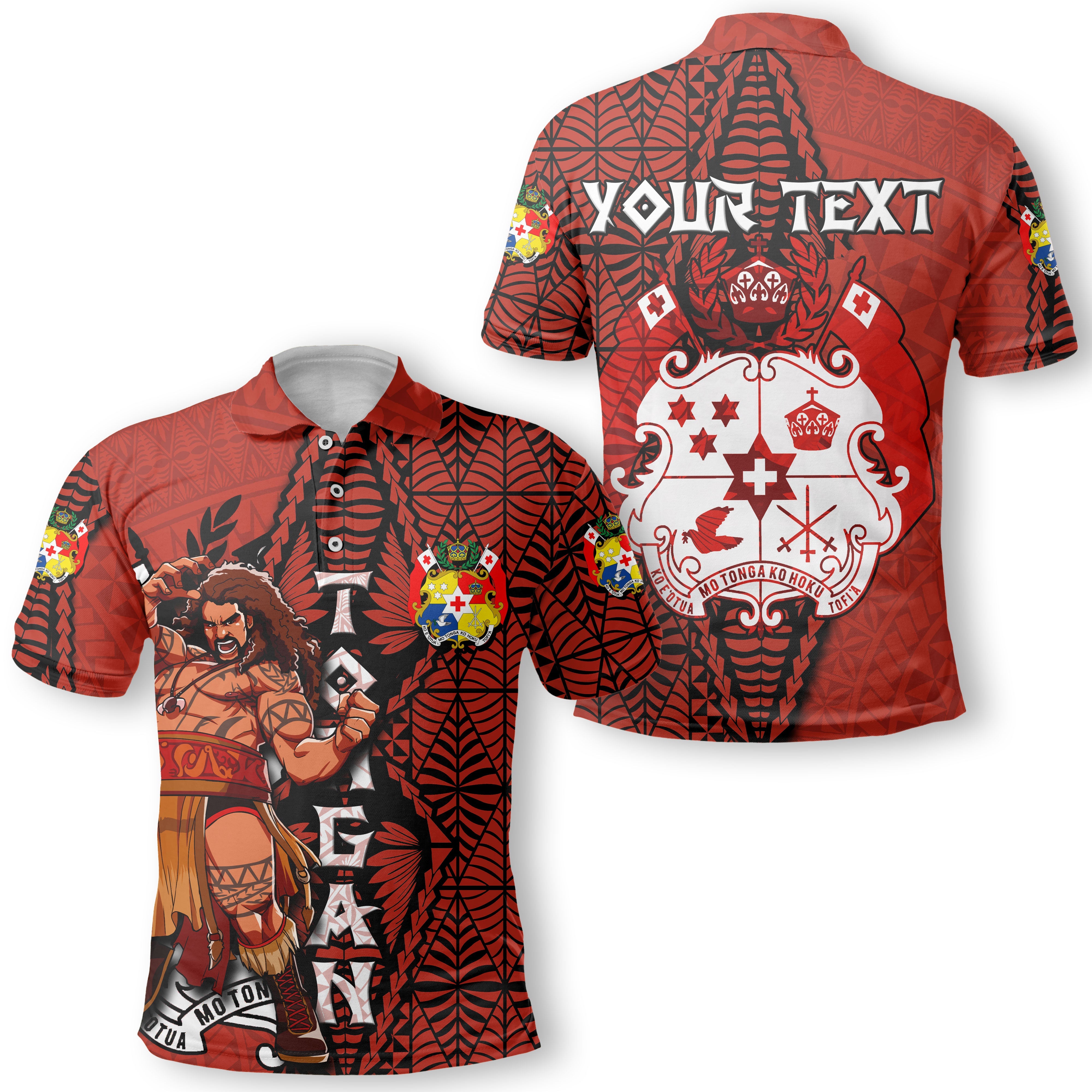 Custom Tonga The Tonga Terror Hawaiian Dress & Polo Matching Couple