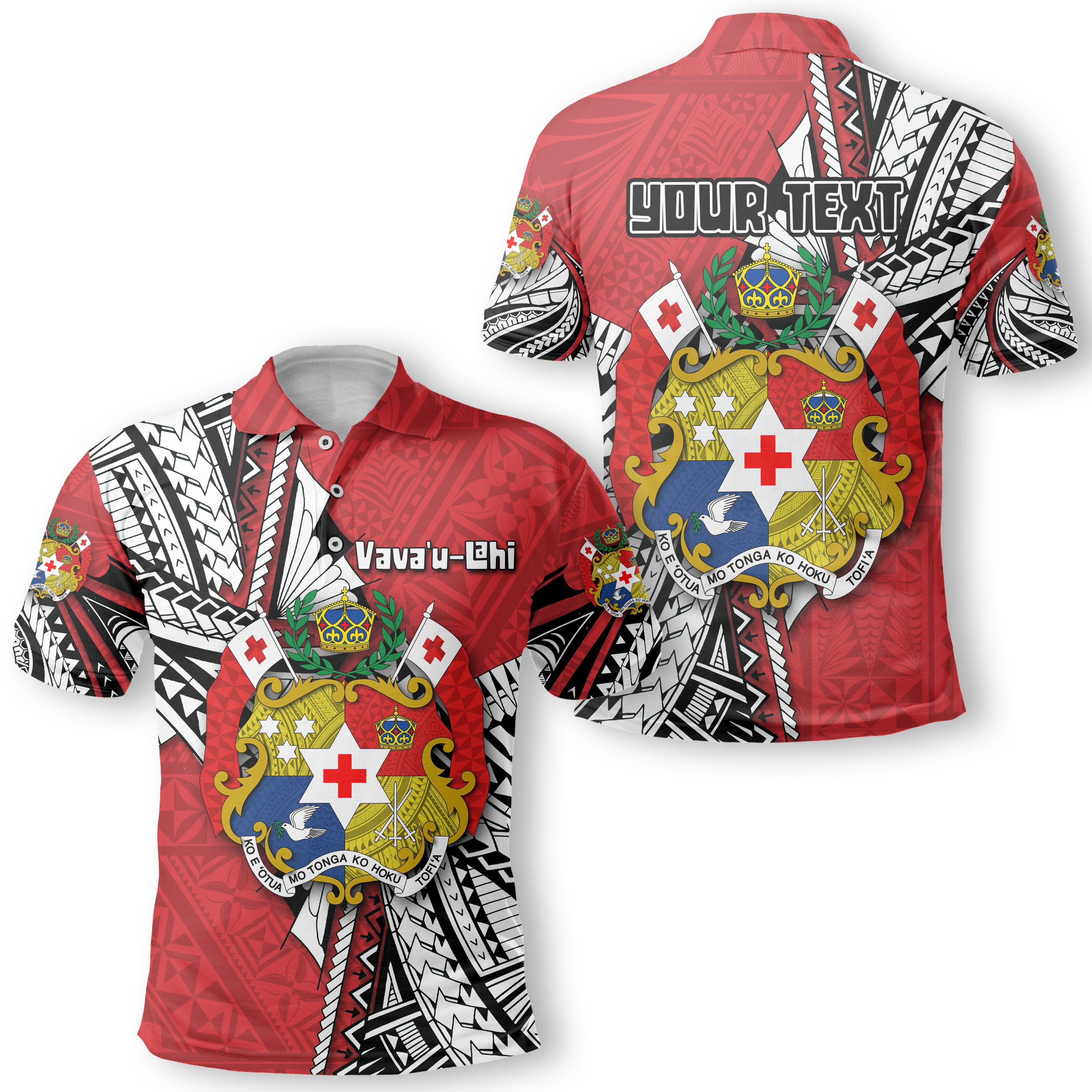 Custom Tonga Vava'u Lahi Coat Of Arms Hawaiian Dress & Polo Matching Couple