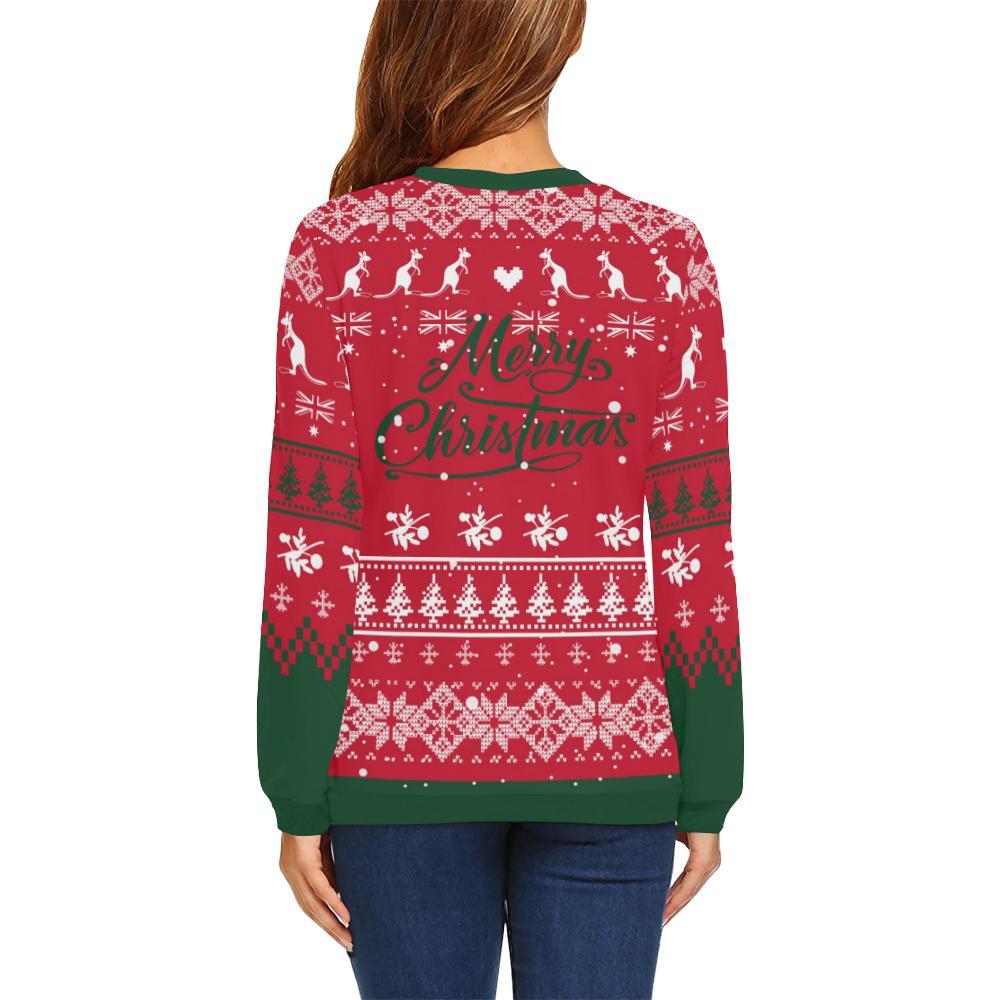 Christmas Sweatshirt - Santa Claus In Beach Koala Kangaroo