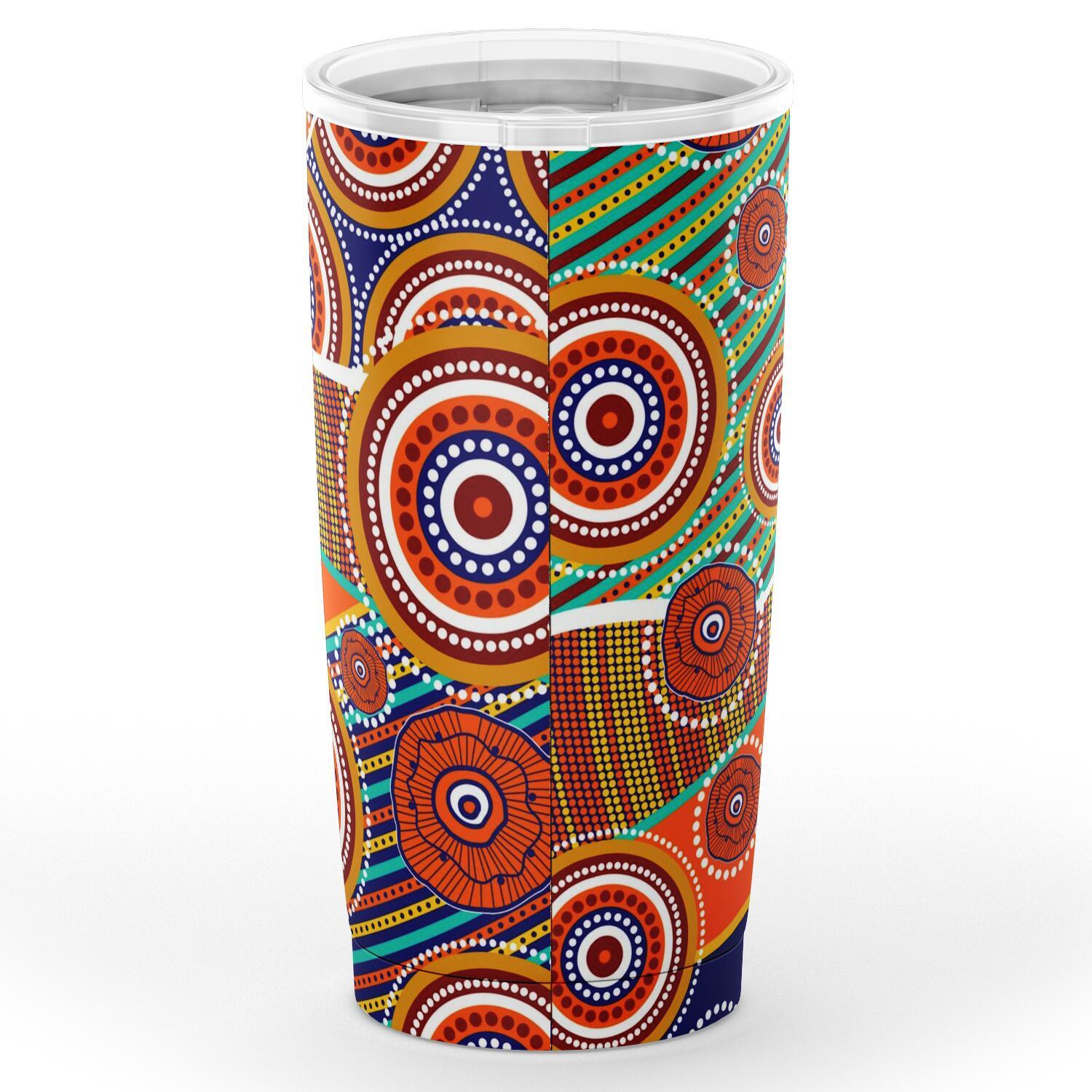 Aboriginal Insulated Tumbler - Australian Map Dot Painting