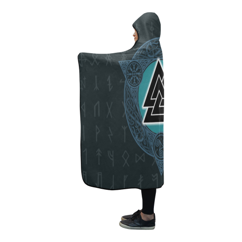 Viking Hooded Blanket Valknut 