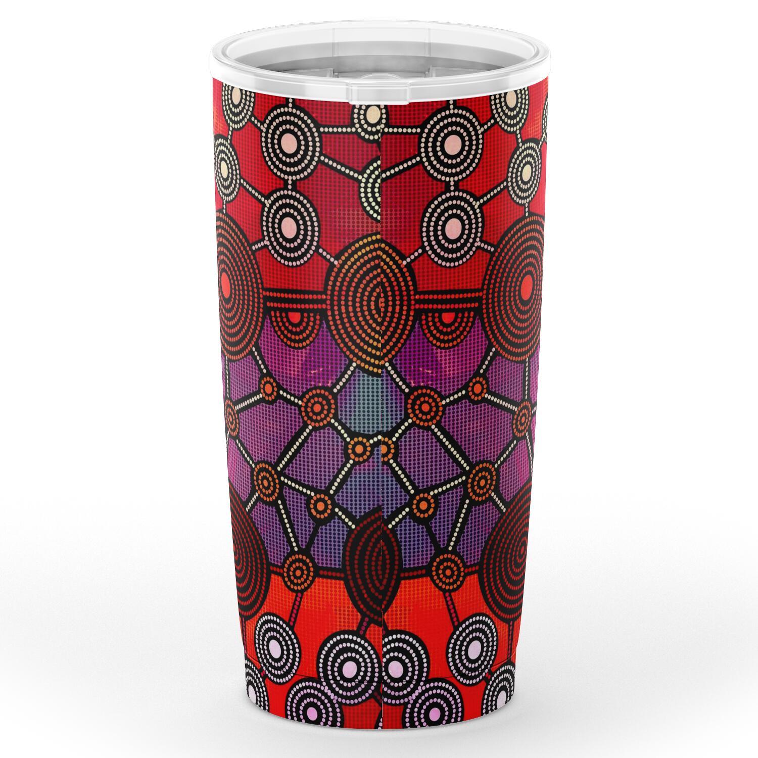Insulated Tumbler - Aboriginal Pattern Tumbler Circle Art