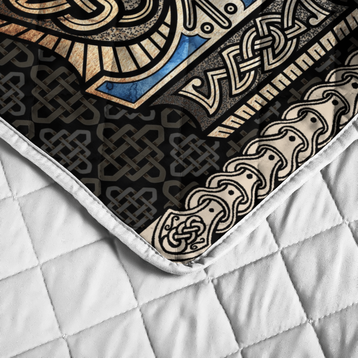 Viking Quilt Bedding Set MJLNIR IS THE HAMMER OF THE THUNDER GOD THOR IN NORSE MYTHOLOGY