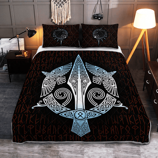 Viking Quilt Bedding Set VIKING RAVEN ODIN'S SPEAR GUNGNIR