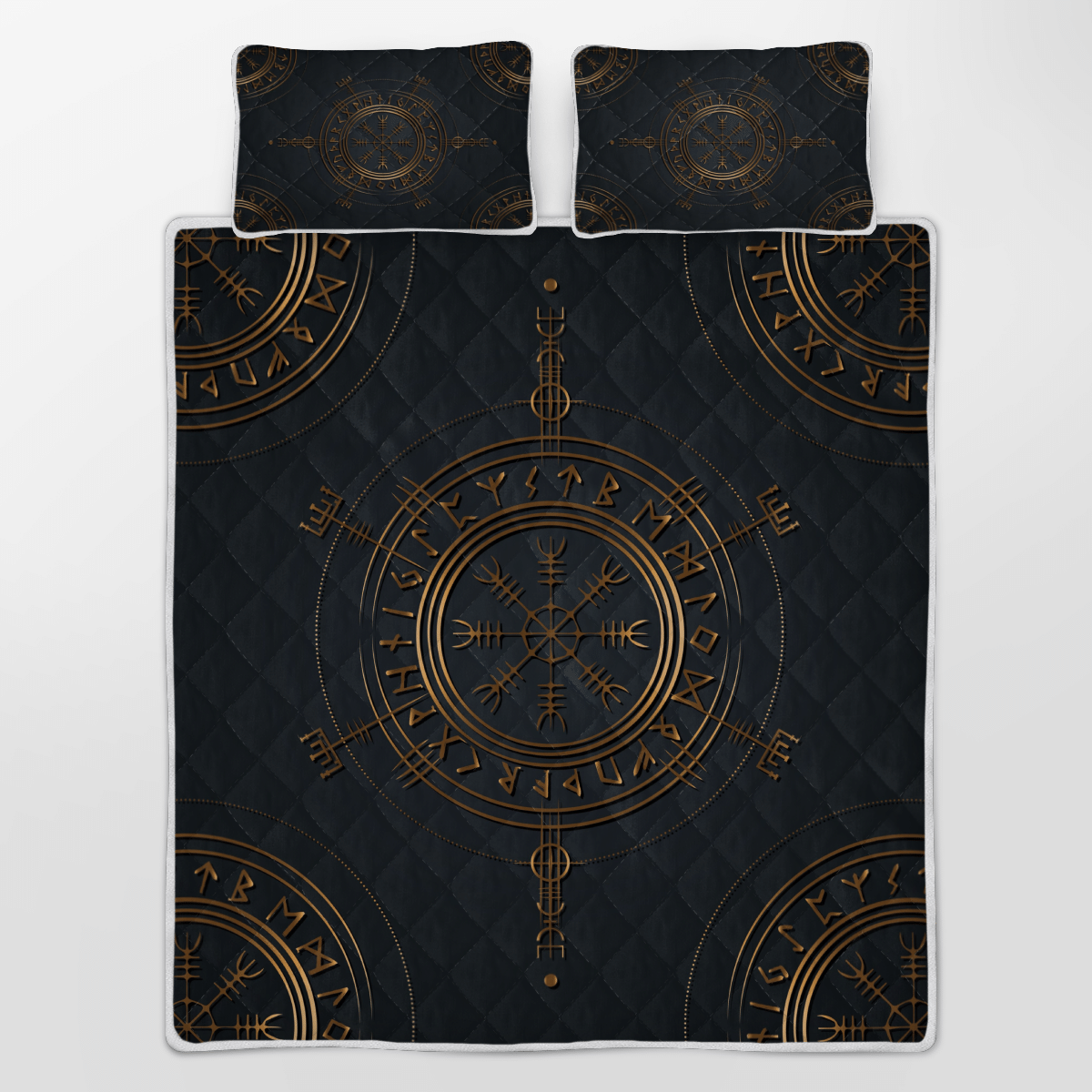 Viking Quilt Bedding Set VIKING VEGVISIR GOLD