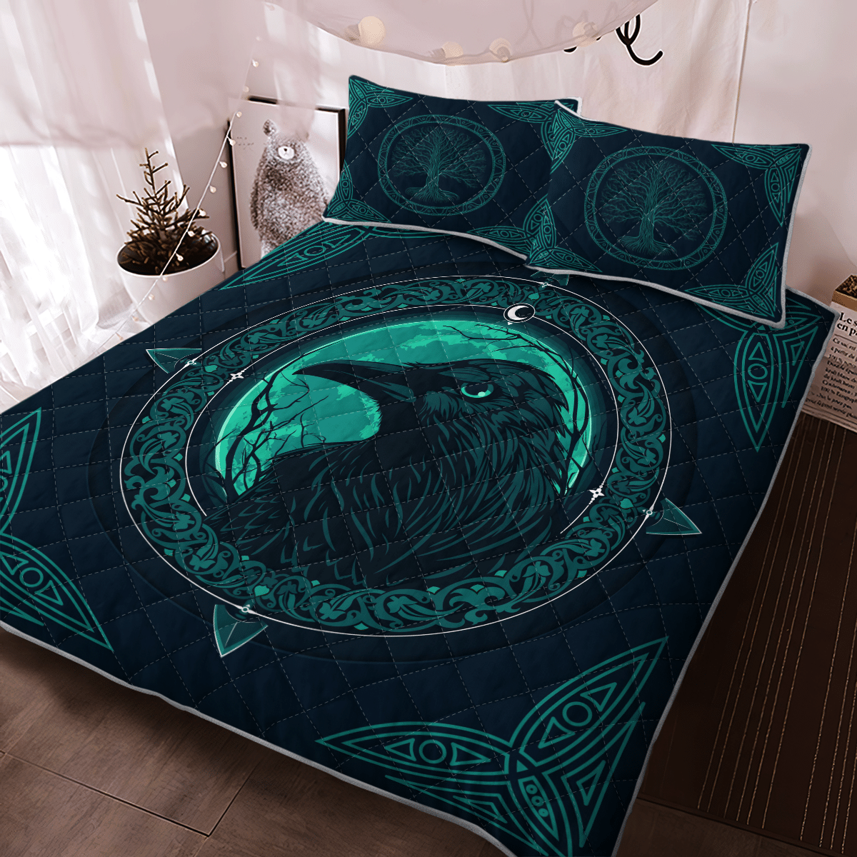 Viking Quilt Bedding Set VIKING RAVEN TREE OF LIFE