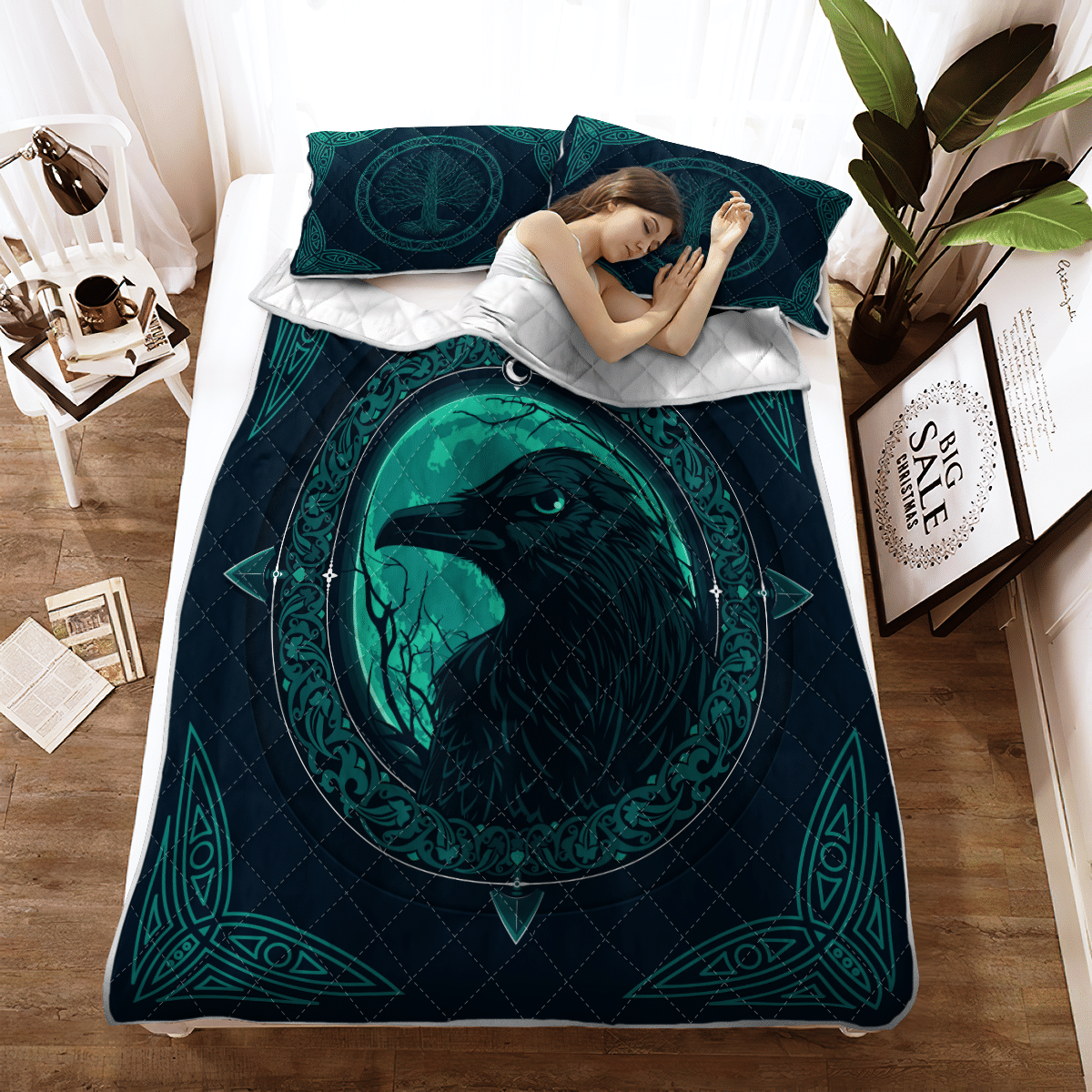 Viking Quilt Bedding Set VIKING RAVEN TREE OF LIFE