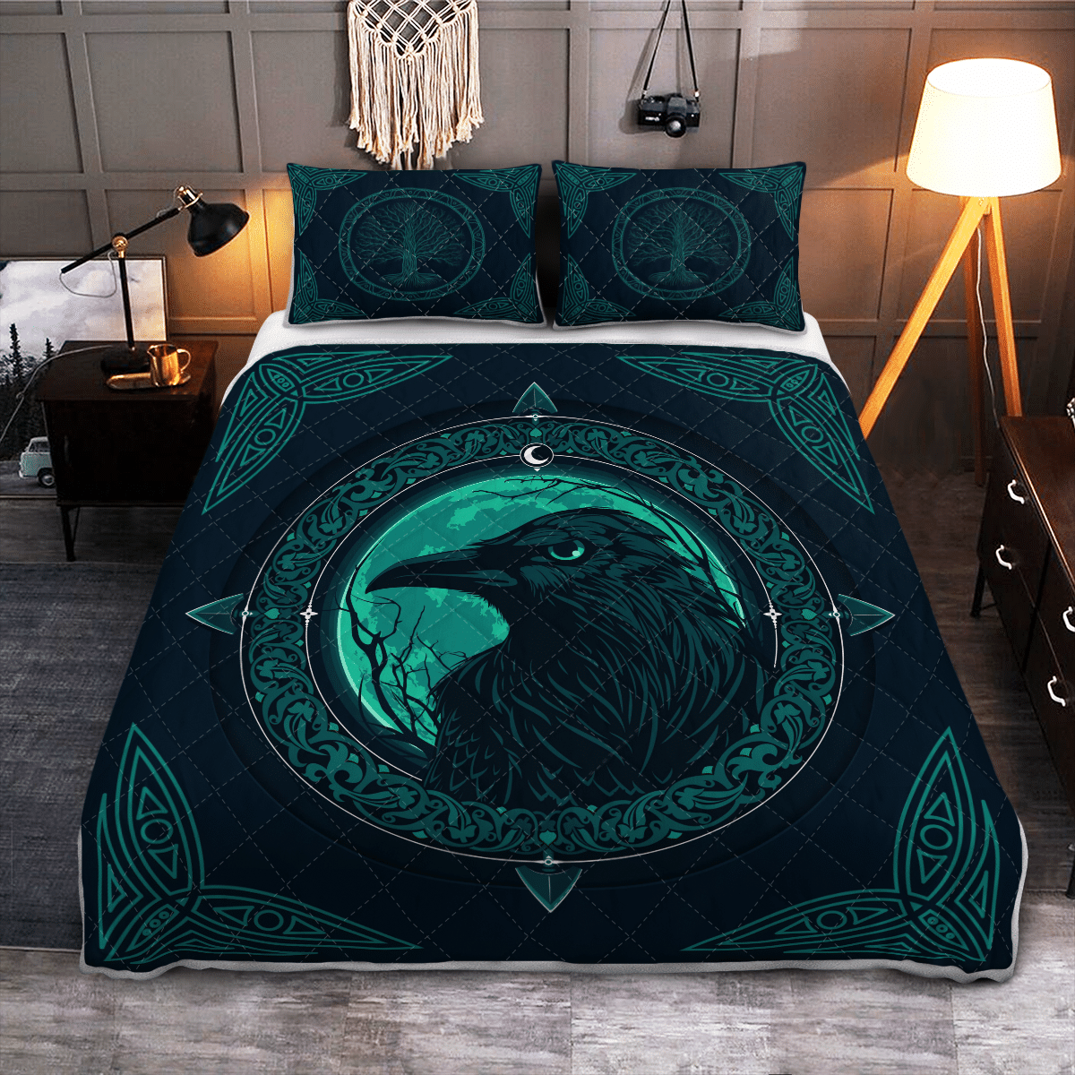 Viking Quilt Bedding Set VIKING RAVEN TREE OF LIFE