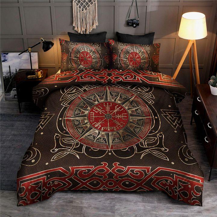 Viking Bedding Set Vegvisir Viking Compass Ornament HP