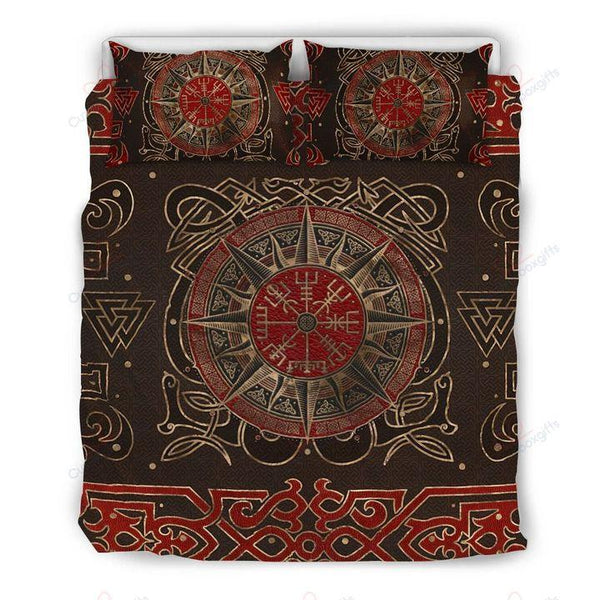 Viking Bedding Set Vegvisir Viking Compass Ornament HP