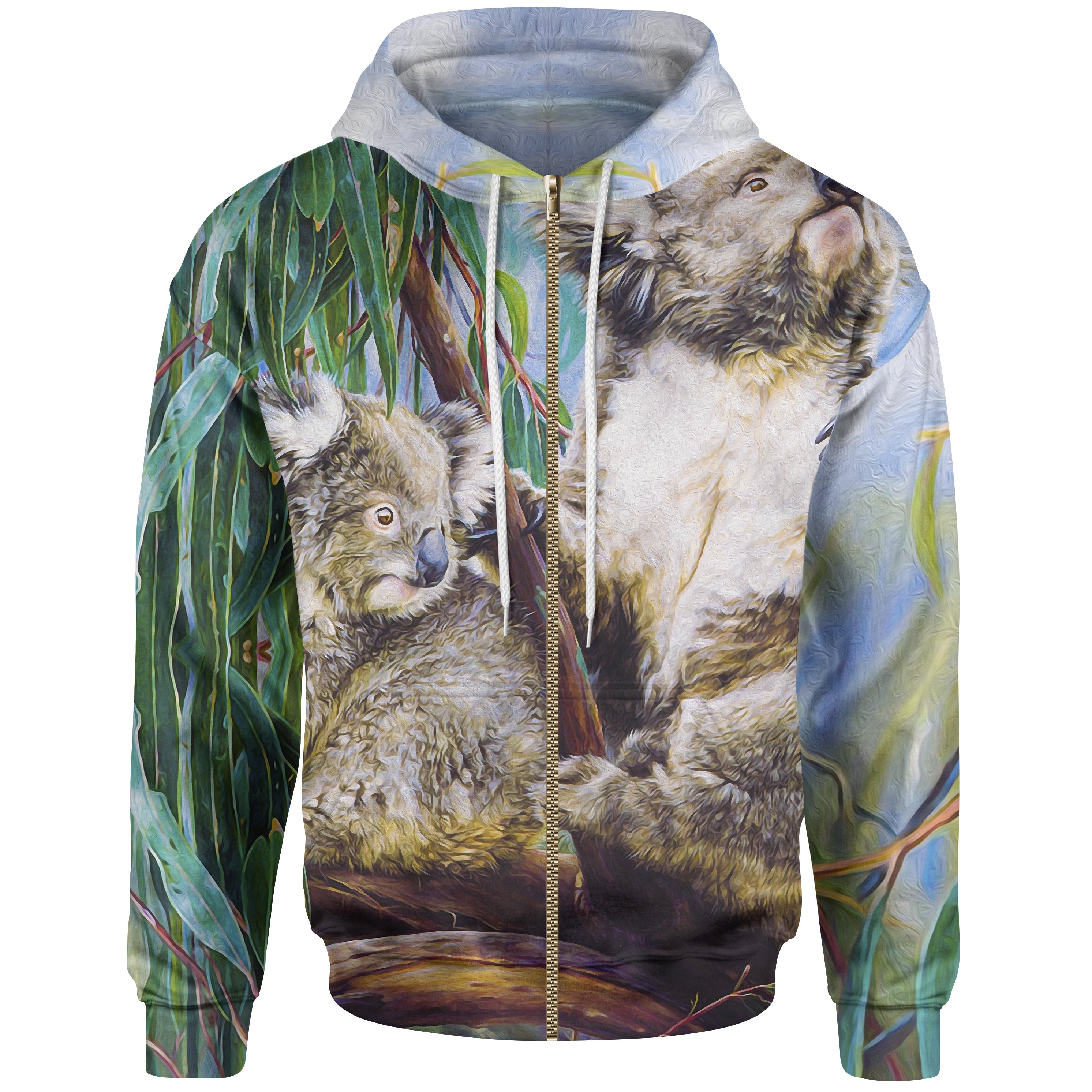 Zip Hoodie - Koala And Joey Hoodie 3D Art