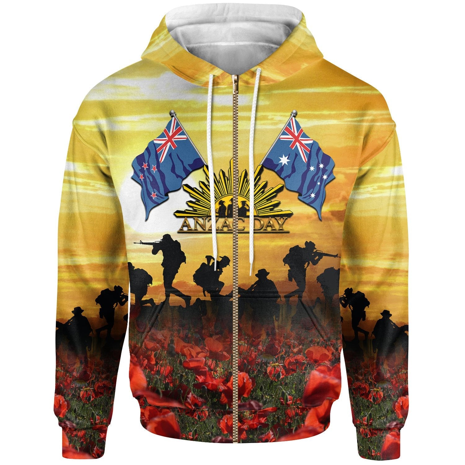 Anzac Zip Hoodie - Australian and New Zealand Army Corps