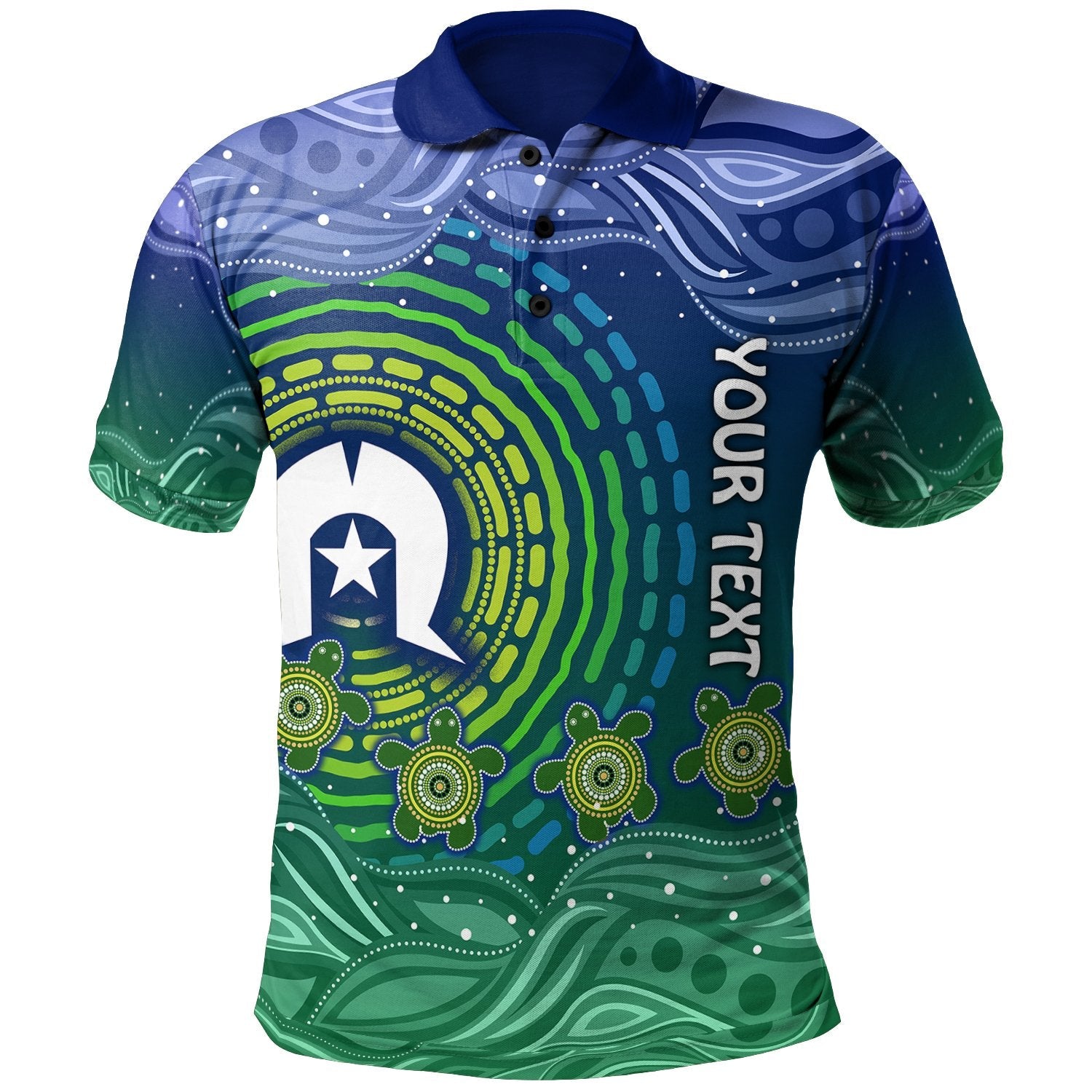 Aboriginal Polo - (Custom Text) Torres Strait Islanders Aboriginal Turtle Kid Polo Shirt