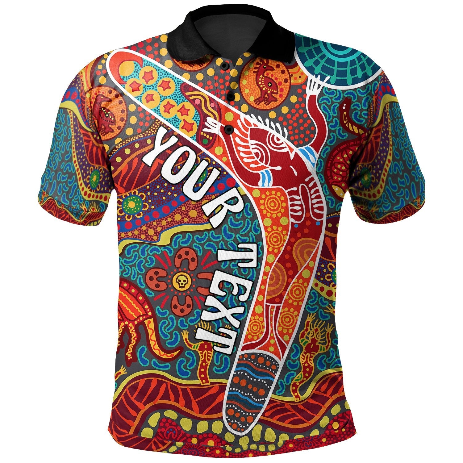 Aboriginal Polo -  Personalised Indigenous Boomerang Polo Shirt