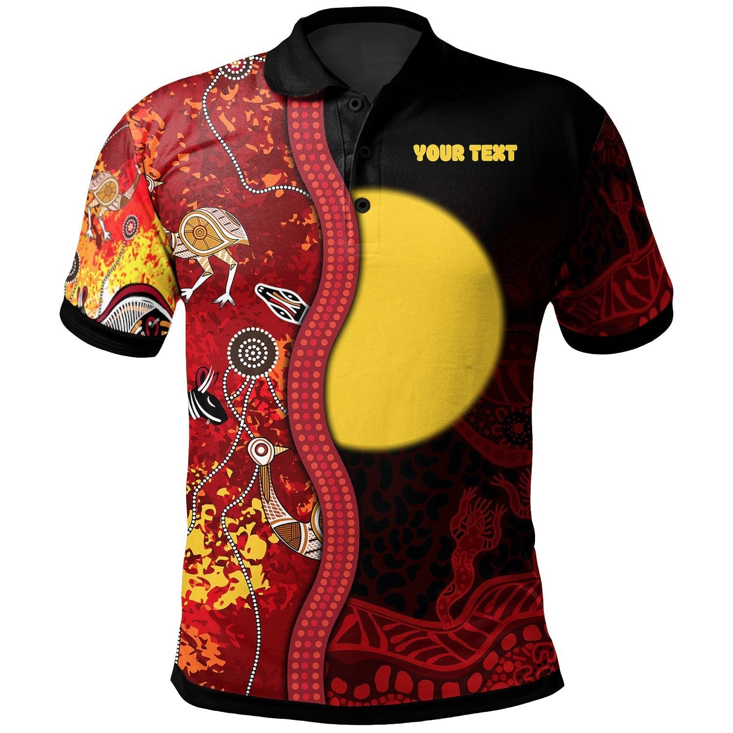 Aboriginal Polo - Personalised Aboriginal Red Indigenous Flag Kid Polo Shirt