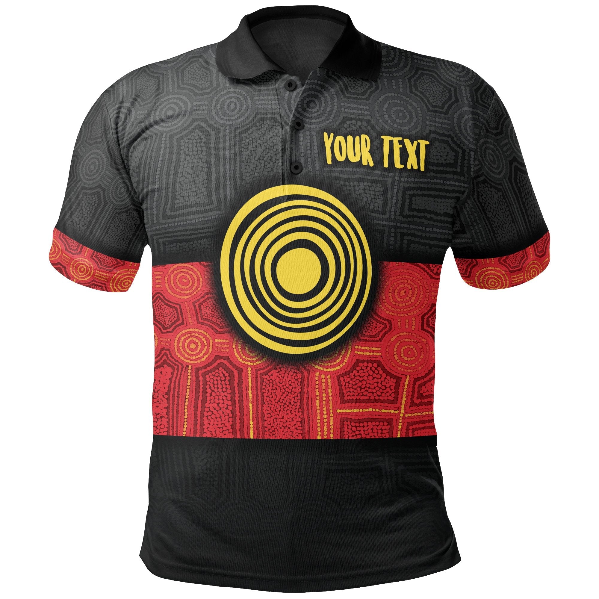 Aboriginal Polo - Personalised Aboriginal Aussie Indigenous Flag Polo Shirt
