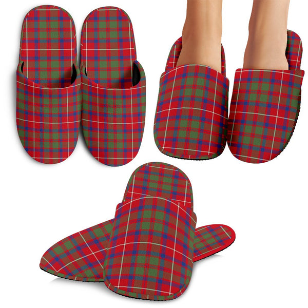 Shaw Red Modern Tartan Plaid Slippers