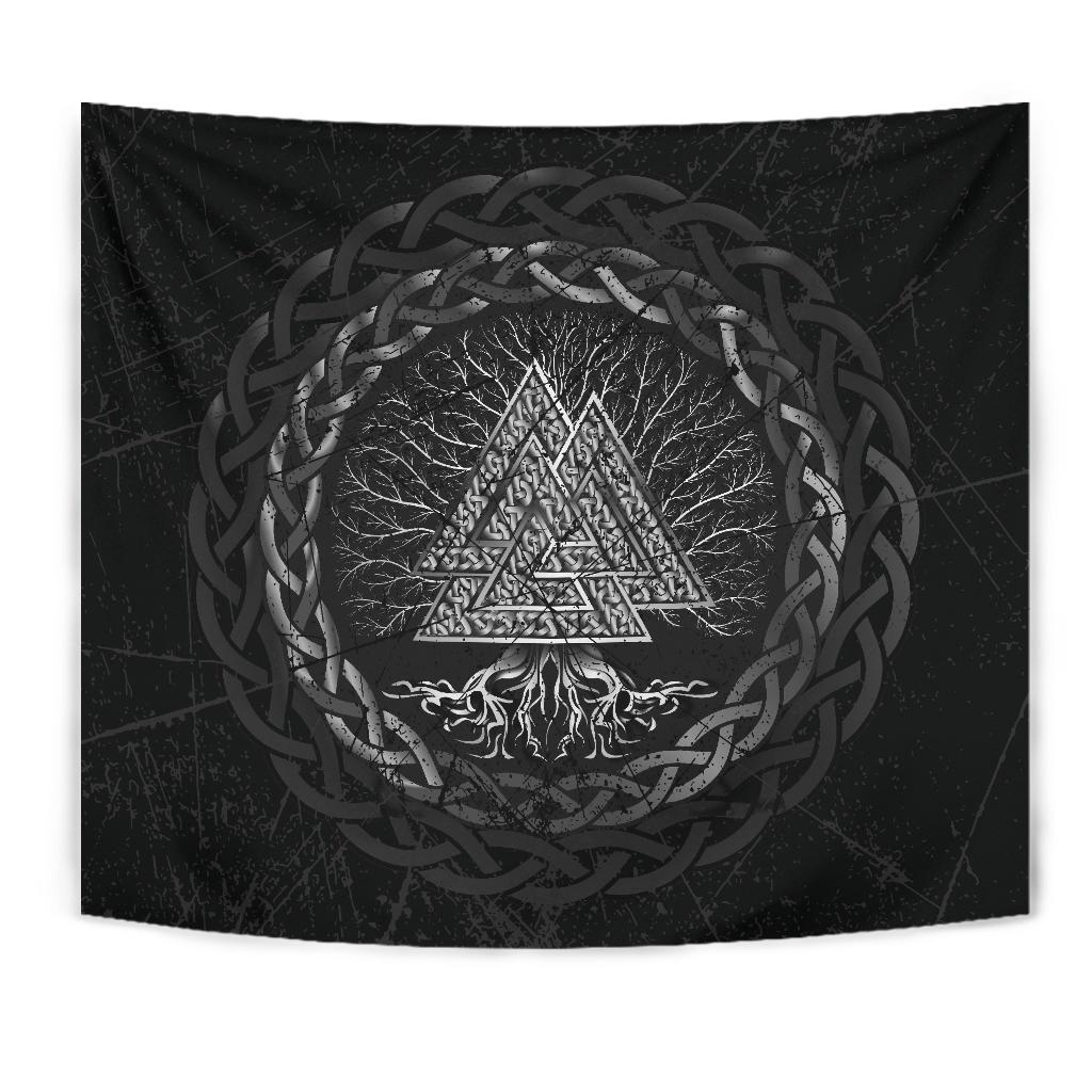 Celtic And Viking Tapestry Valknut and Tree of Life Yggrdrasil