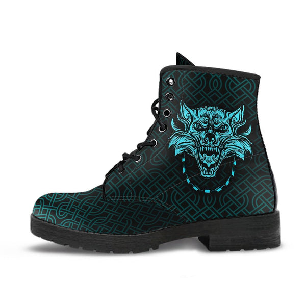 Viking Leather Boots Fenrir Cyan 3D