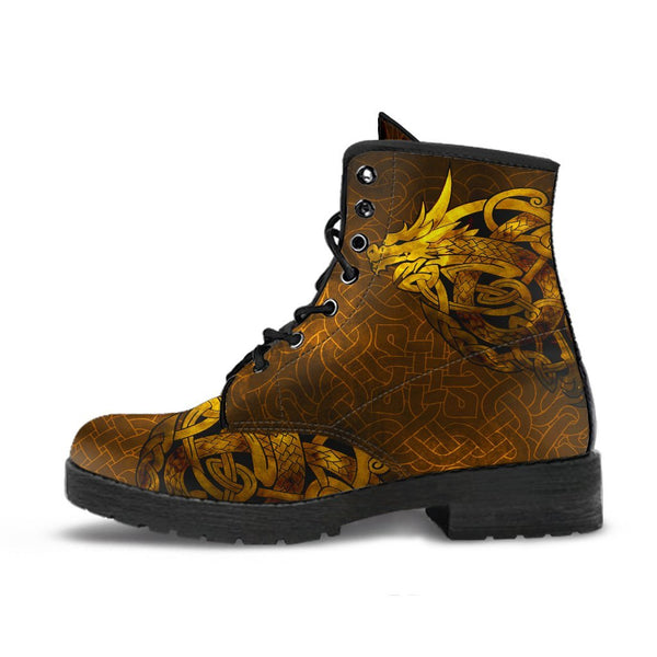 Viking Leather Boots Celtic Dragon Tattoo