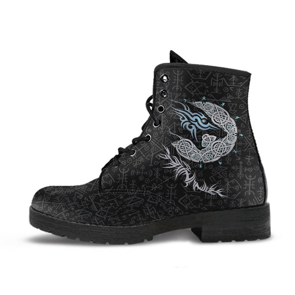 Viking Leather Boots Fenrir Wolf Ver01