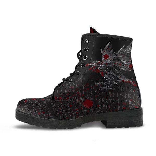 Viking Leather Boots The Raven Of Odin Rune Blood