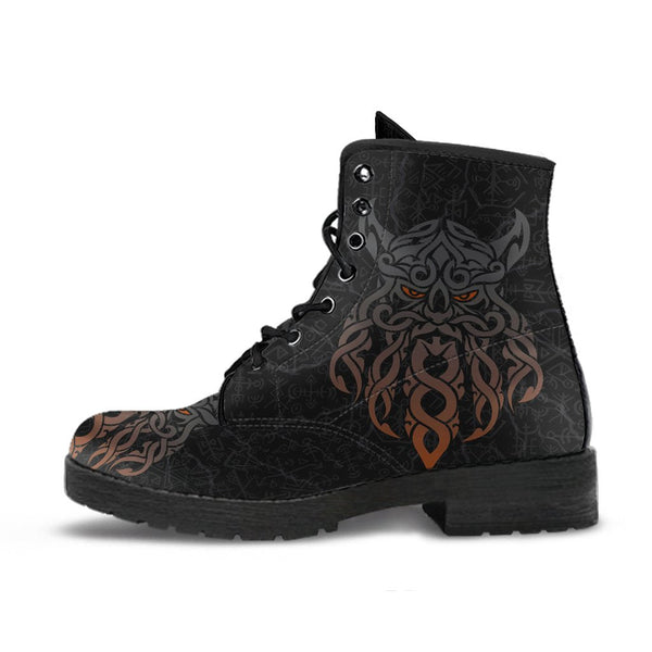 Viking Leather Boots Odin God Furthark Tattoo Special Ver01