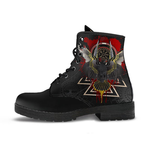 Viking Leather Boots Raven of Odin Special Version 