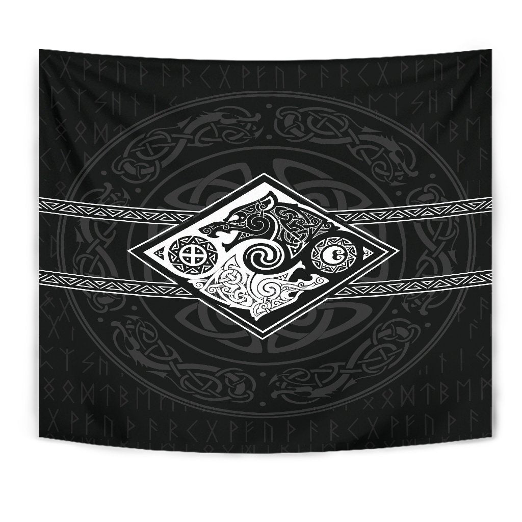 Viking Tapestry The Wolves Skoll And Hati