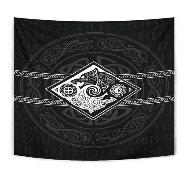 Viking Tapestry The Wolves Skoll And Hati