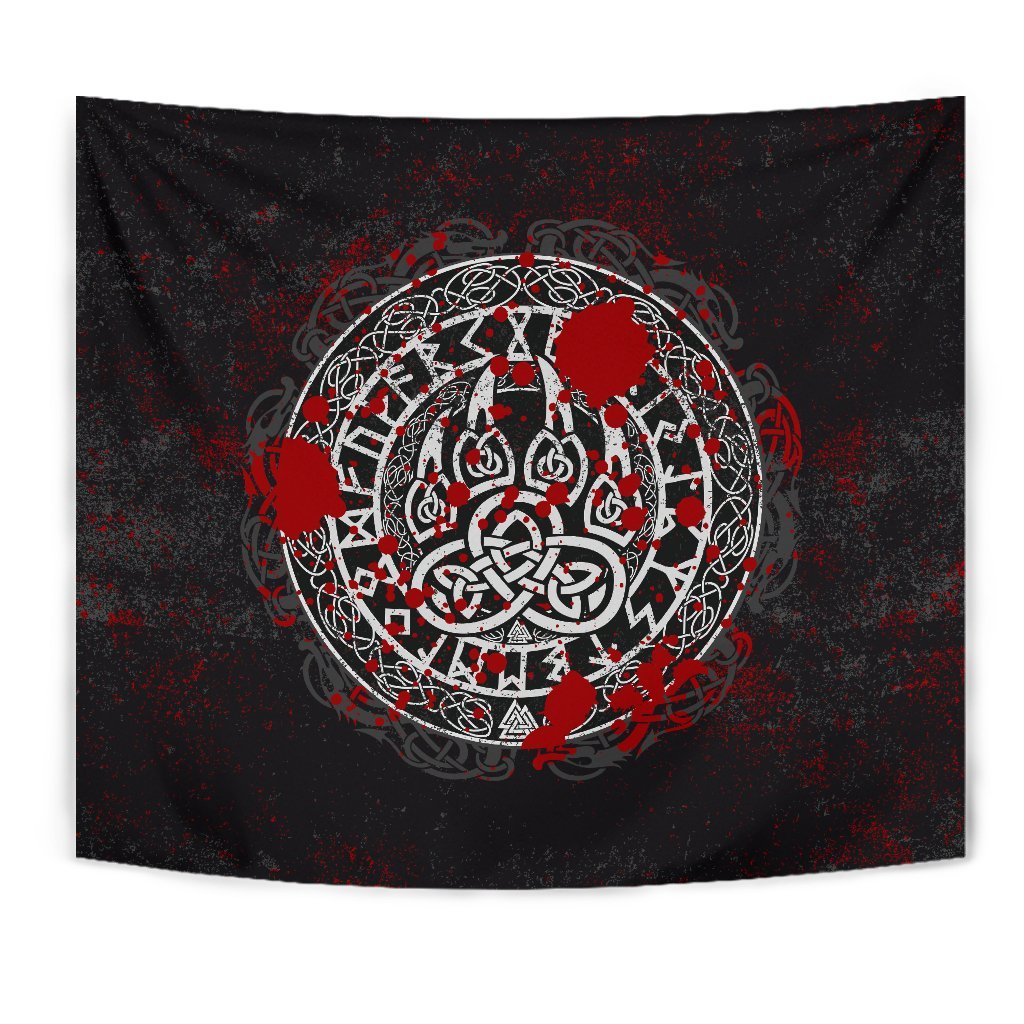 Viking Tapestry Bear Claws Blood Tattoo